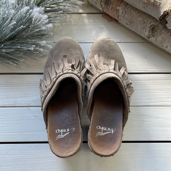 Dansko Deni Fringe Leather Clog Fringe Grey size 5 - Picture 3 of 10